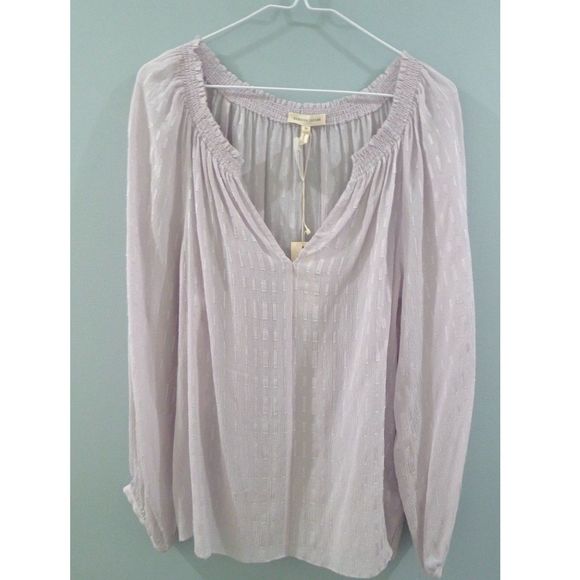 Rebecca Taylor Silk LS Bar Clip Blouse - Violet Haze 10 - Picture 1 of 8
